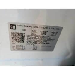 2022 CHEVROLET EQUINOX 3GNAXWEV2NS245686 67057465