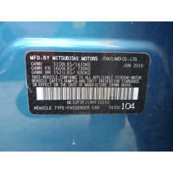 2017 MITSUBISHI MIRAGE