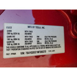 2022 TESLA MODEL Y
