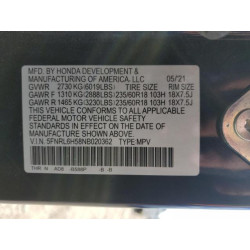 2022 HONDA All Models 5FNRL6H58NB020362 71043455