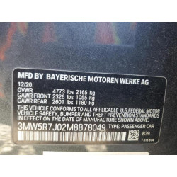 2021 BMW 3 SERIES 3MW5R7J02M8B78049 71387885