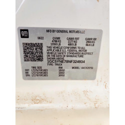 2022 CHEVROLET ALL Models 1GC5YNE78NF324934 81501405
