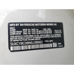 2022 BMW X6 5UXCY8C08N9J38662 80366015