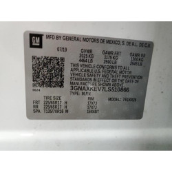 2020 CHEVROLET EQUINOX 3GNAXKEV7LS510866 80318785
