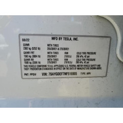 2022 TESLA MODEL Y 7SAYGDEF7NF516905 68747425