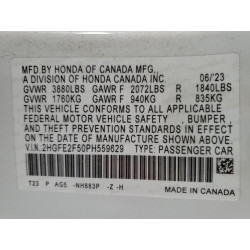2023 HONDA CIVIC 2HGFE2F50PH559629 84285025