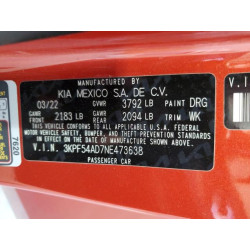 2022 KIA FORTE 3KPF54AD7NE473638 80499785