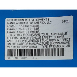 2023 HONDA CIVIC 19XFL2H88PE014561 85494065