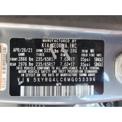 2021 KIA SORENTO 5XYRG4LC6MG053396 70307175