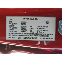 2021 TESLA MODEL 3 5YJ3E1EA6MF859185 66644545
