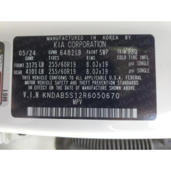 2024 KIA EV9 LIGHT KNDAB5S12R6050670 70552025