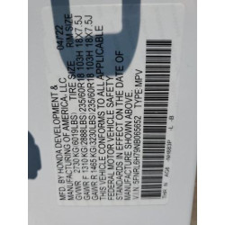 2022 HONDA All Models 5FNRL6H79NB065652 65781605