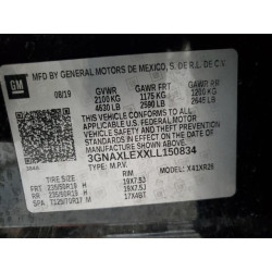 2020 CHEVROLET EQUINOX 3GNAXLEXXLL150834 84364055