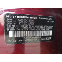 2020 MITSUBISHI MIRAGE