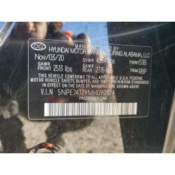 2021 HYUNDAI SONATA 5NPEJ4J29MH090574 82224265