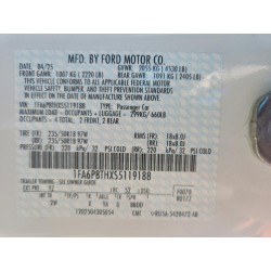 2025 FORD ALL Models 1FA6P8THXS5119188 96007975