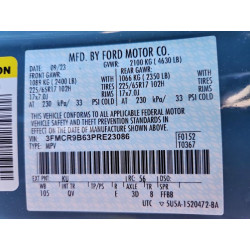 2023 FORD BRONCO 3FMCR9B63PRE23086 96621025