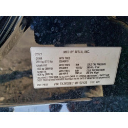 2021 TESLA MODEL Y 5YJYGDEE1MF122125 95954575