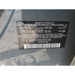 2021 HYUNDAI SONATA 5NPEJ4J20MH107388 90680425