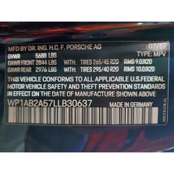 2020 PORSCHE MACAN WP1AB2A57LLB30637 72942915