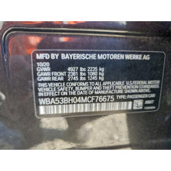 2021 BMW 5 SERIES WBA53BH04MCF76675 97350535
