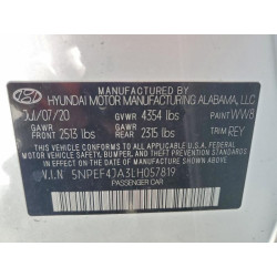 2020 HYUNDAI SONATA 5NPEF4JA3LH057819 97273105