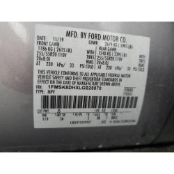 2020 FORD EXPLORER 1FMSK8DHXLGB28870 93734695