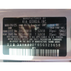 2025 KIA SPORTAGE 5XYK33DF6SG323658 82316565