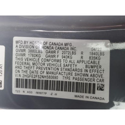 2022 HONDA CIVIC 2HGFE2F52NH580690 82430975