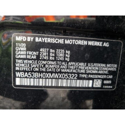2021 BMW 5 SERIES WBA53BH0XMWX05322 93603745