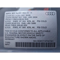 2025 AUDI Q4 E-TRON WA1B5BFZ1SP067481 95892065