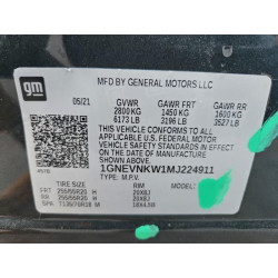 2021 CHEVROLET TRAVERSE 1GNEVNKW1MJ224911 98214485