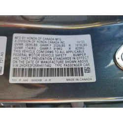 2024 HONDA CIVIC 2HGFE2F25RH517482 96593575