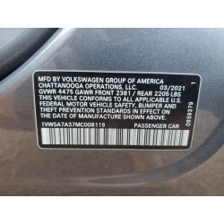 2021 VOLKSWAGEN PASSAT 1VWSA7A37MC008119 91817995