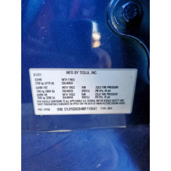 2021 TESLA MODEL Y 5YJYGDED4MF115841 92603715