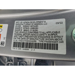 2022 HONDA ACCORD 1HGCV1F34NA042289 96692735