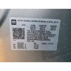 2025 CHEVROLET EQUINOX 3GNAXPEG1SL309441 72440295