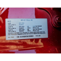 2020 TESLA MODEL Y 5YJYGDEE9LF039931 98273795