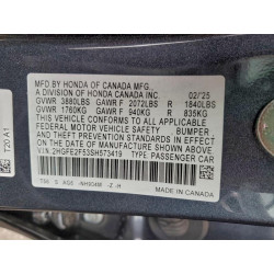 2025 HONDA CIVIC 2HGFE2F53SH573419 73466645