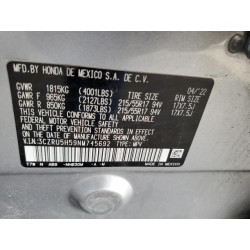 2022 HONDA HR-V 3CZRU5H59NM745692 71747955