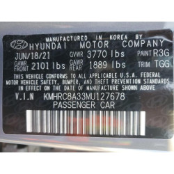 2021 HYUNDAI VENUE KMHRC8A33MU127678 93641335