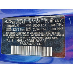 2021 HYUNDAI ELANTRA KMHLL4AG8MU209603 94265175