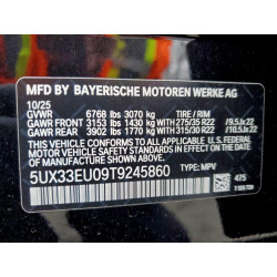 2026 BMW X5 M60I 5UX33EU09T9245860 97160425