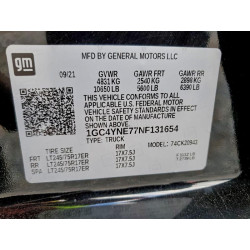 2022 CHEVROLET ALL Models 1GC4YNE77NF131654 73189155