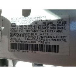 2022 HONDA PILOT 5FNYF6H61NB030064 87273755