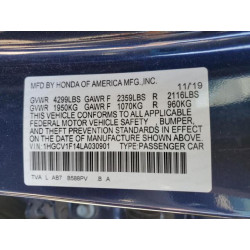 2020 HONDA ACCORD 1HGCV1F14LA030901 82323175