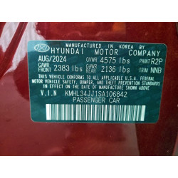 2025 HYUNDAI SONATA KMHL34JJ1SA106842 99912485