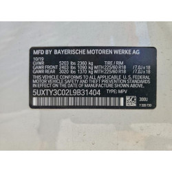 2020 BMW X3 5UXTY3C02L9B31404 93264285