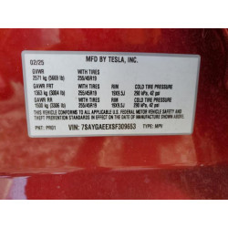 2025 TESLA MODEL Y 7SAYGAEEXSF309653 87312035