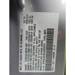 2020 HONDA ODYSSEY 5FNRL6H9XLB023876 93735825